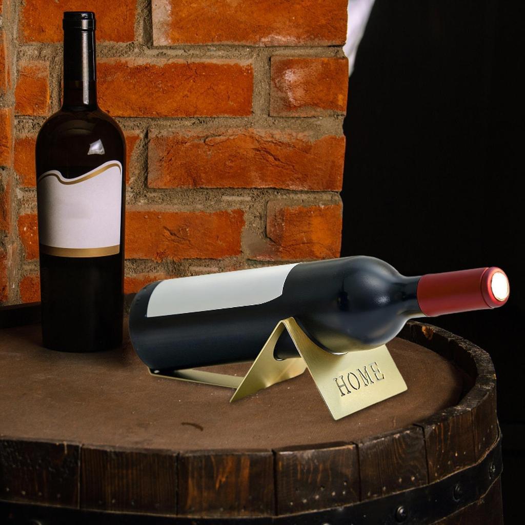Countertop Wine Bottle Holder Display Rack Single Metal Ornament Decorative Freestanding Tabletop Wine Rack for Hotel Home