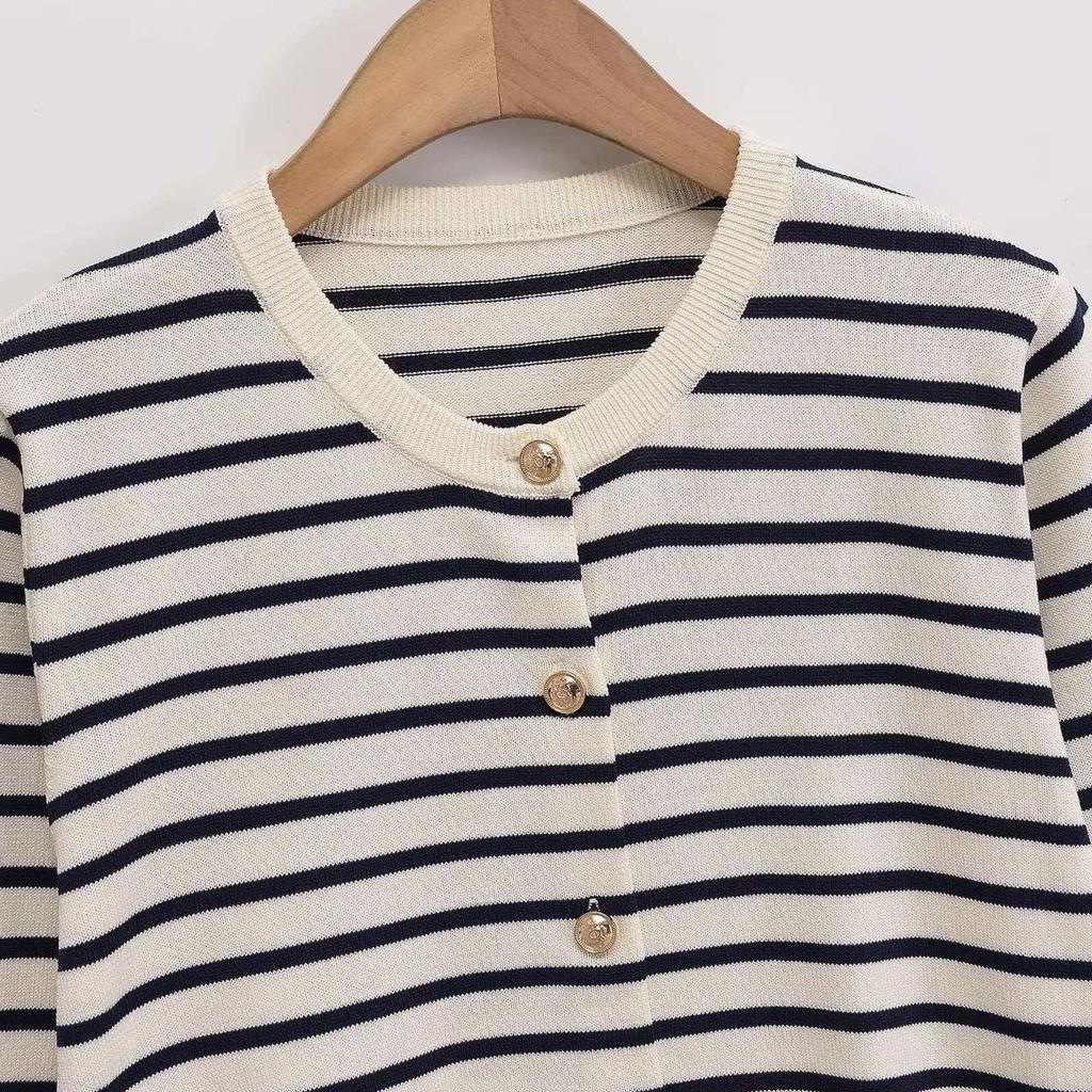 Autumn Fashion Stripe Knit Cardigan for Women