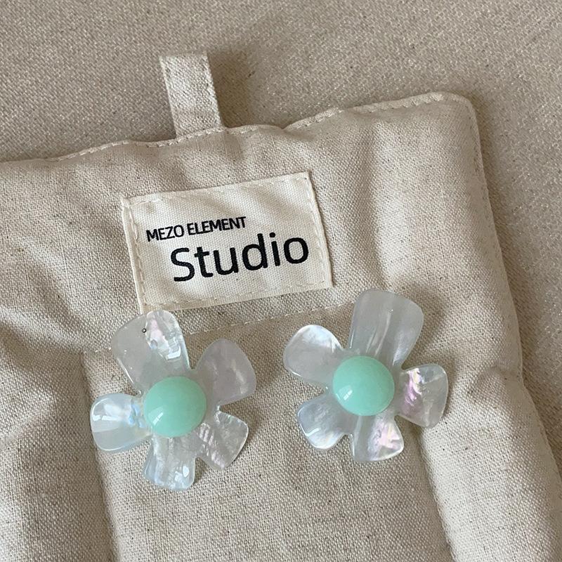 Resin Gradient Flower Earrings Summer Ear Jewelry