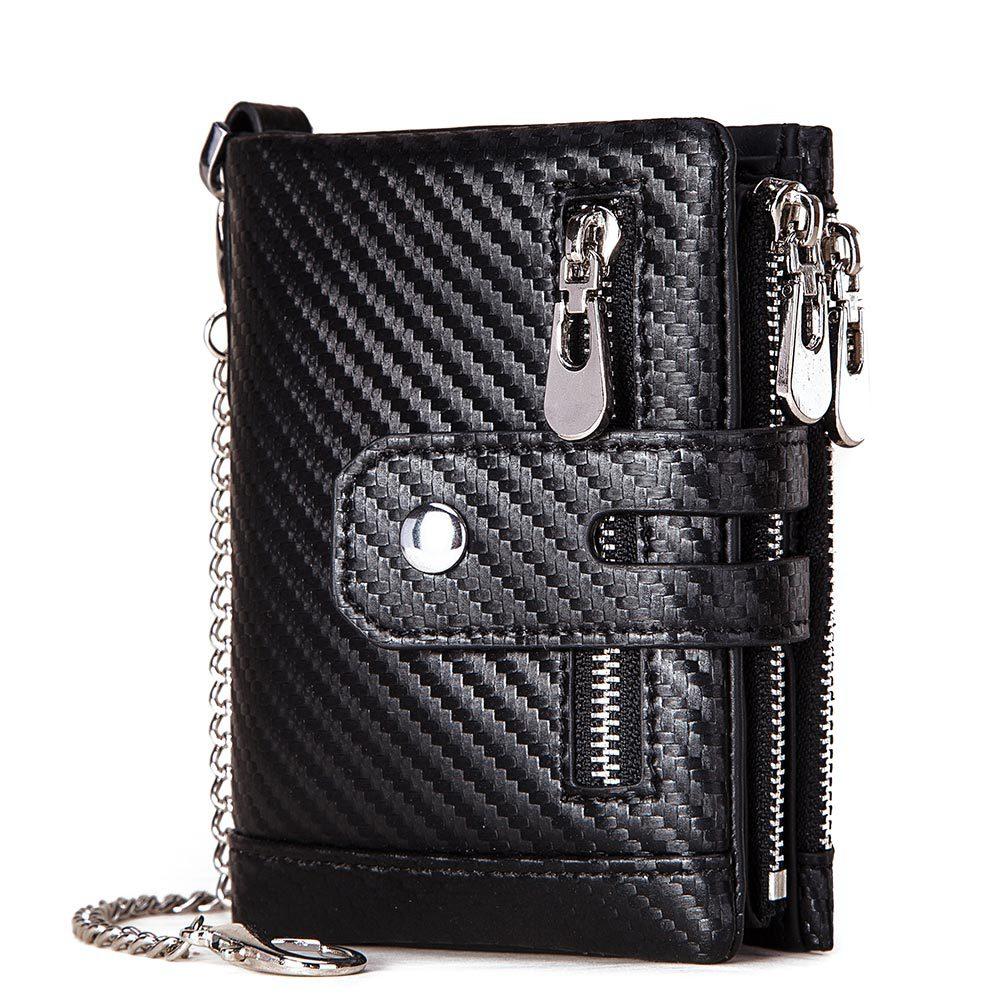 

Short Genuine Leather Wallet Head Cowhide Card Case Tri-fold US Money Clip rfid Multicolour
