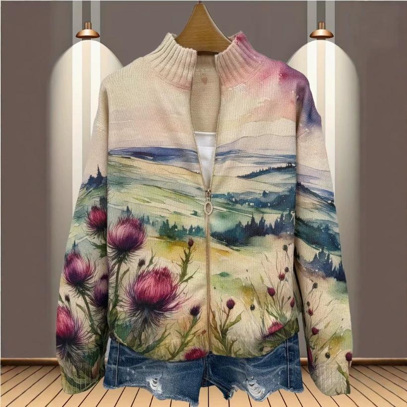 2026 Stampa 3D Autunno/Inverno Oversize Street Style Color Blocking Zip Felpa Finta Maglia