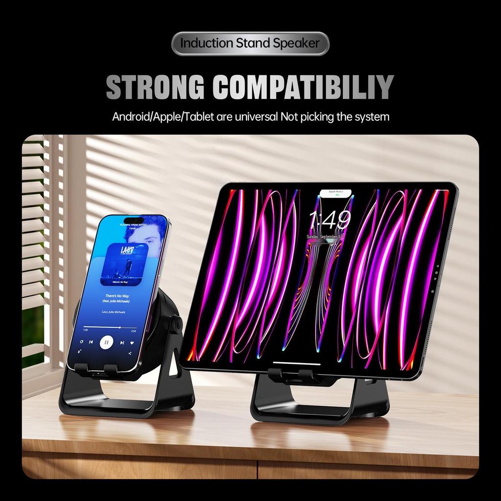 Rotating Multi-functional Induction Speaker & Wireless Charger Phone Holder
