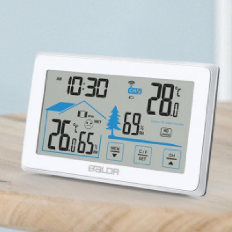 In/Outdoor Electronic Hygrograph Smart Weather Station Intelligent Touch Screen with Wireless Remote Sensor Thermometer Station