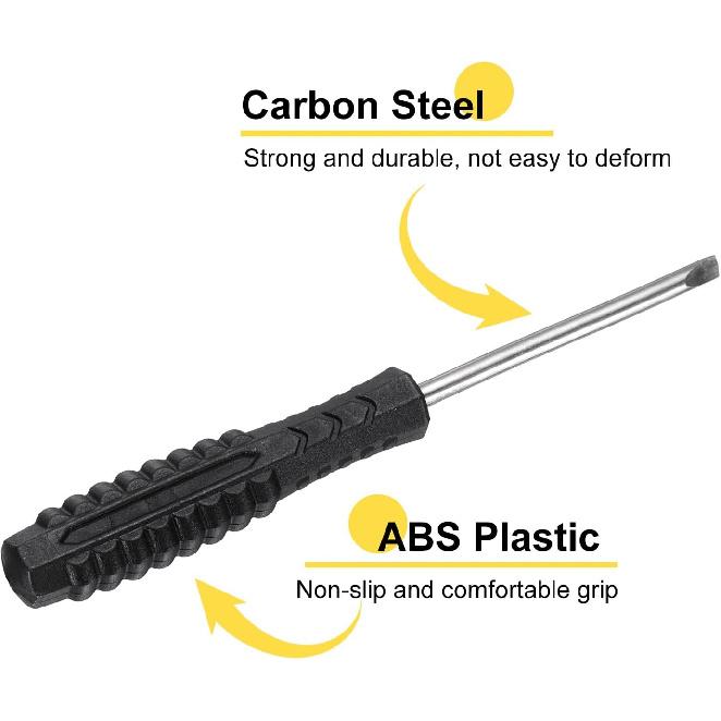 Uxcell Mini Schlitzschraubendreher 3,0 mm 98 mm Länge Mikro-Präzisions-Flachkopfschraubendreher mit rutschfestem Griff für Uhr, Brille, Handy