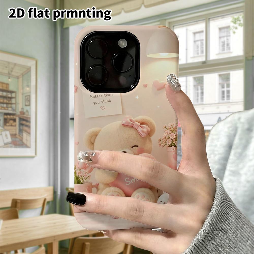 Phone Case: 2D flat Samsung Galaxy A34 A35 M05 M06 S20 S22 S21 FE Plus 5G protective case, with a hugging heart little bear, perfect Christmas and Hal