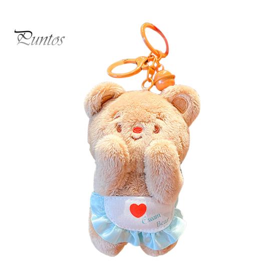 

Мультяшный медведь, плюшевая игрушка с фартуком в форме сердца, чучело, плюшевая кукла, сделай сам, брелок, подвеска, украшение, украшение для рюкзака, подарок на день рождения коричневый