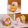 Resin Pig Figurine With Lucky Symbols For Home Decor And Giftgiving