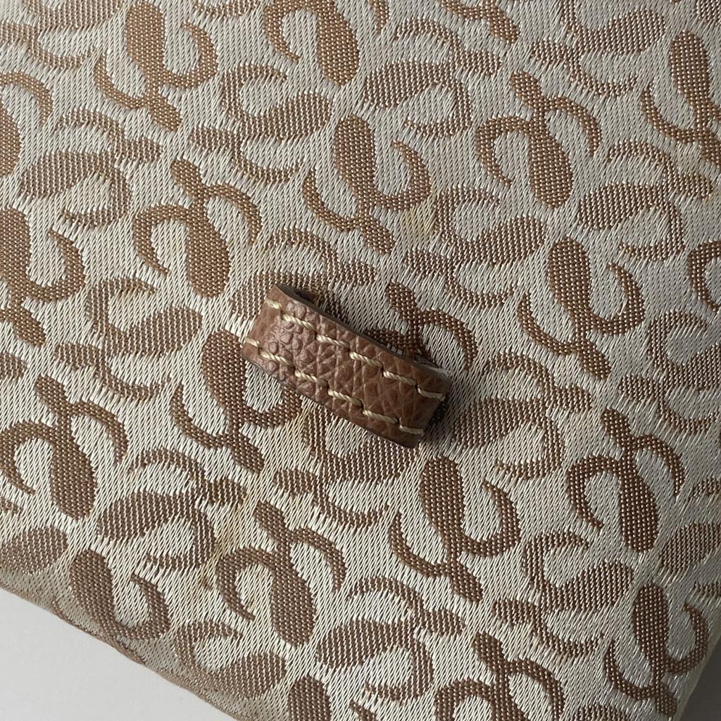 Used LOEWEShoulder Bag Beige/Brown canvas/leather Women