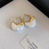 Fashion Creative Geometric Hoop Earrings Baroque Simple Pearl Circle Earrings For Women Personality Ear Jewelry Wedding Gifts