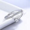 Silver Women's Adjustable Ring Universal Crystals Engagement