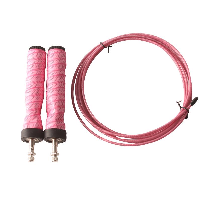 

Скакалка скоростная утяжеленная скакалка для мужчин и женщин профессиональные шариковые подшипники противоскользящая ручка тренировка фитнес спортивные тренировки розовый
