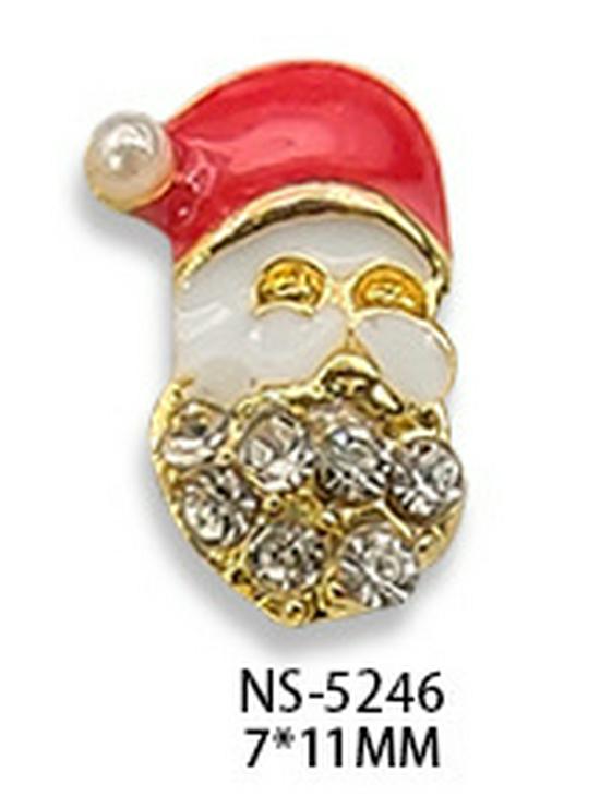 Christmas Nail Art Accessories: Festive Drills & Decorations with Trees, Santa, Deer & Snowman Designs