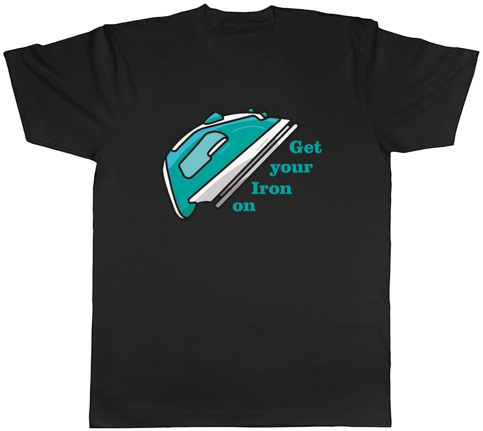 Ironing Lover Mens T-Shirt Get Your Iron On Funny Tee Gift L