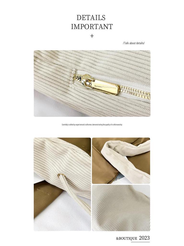 Trendige Cord Schultertasche mit Falten für Damen - Kollektion 2025
