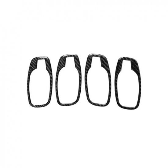 New Carbon Fiber Door Handle Bowl Frame Cover Trim For BMW E60 5series 2006-2010