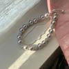 Charm Pearl Crystal Bracelet Shining Zircon Double Layer Bracelet Sweet Beaded Hand Bangle  Party
