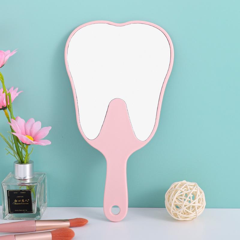 Large Handheld Tooth-Shaped Dental Mirror - High-Definition, Portable, Multi-Color