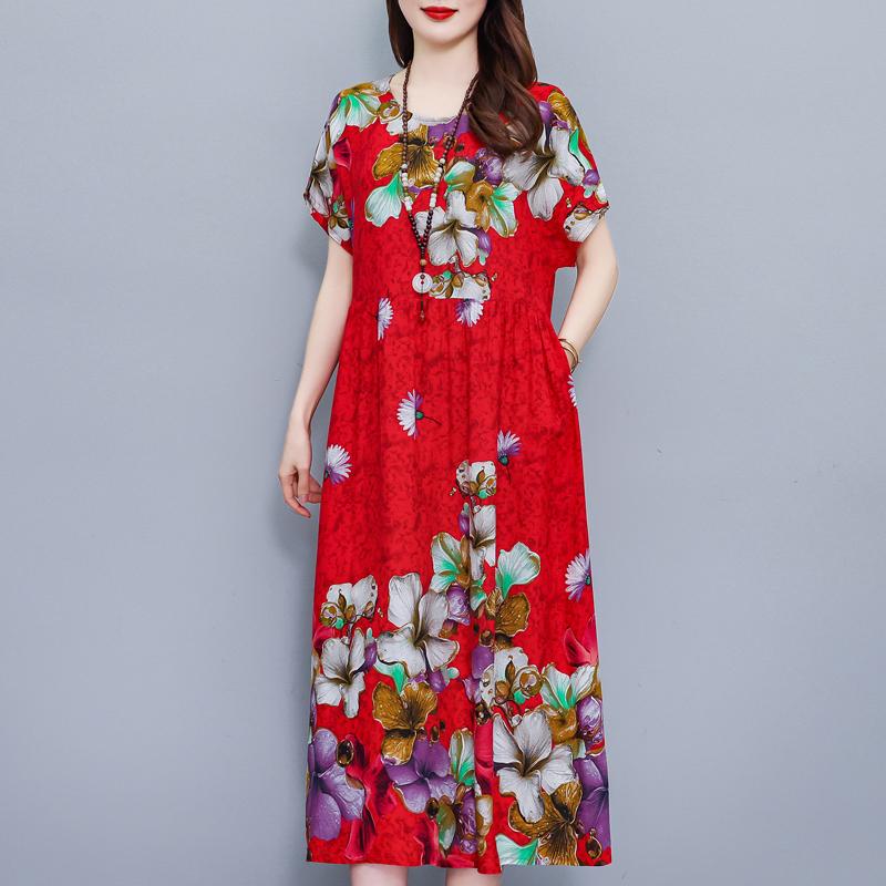 

Повседневные женские платья больших размеров, винтажная одежда, элегантное длинное платье с коротким рукавом 5XL