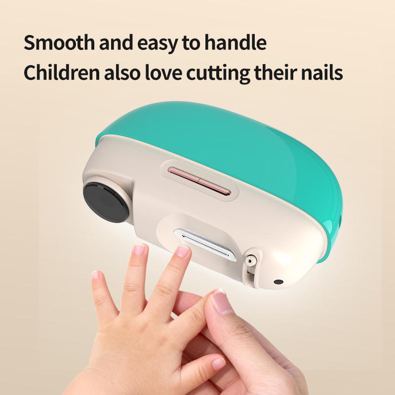 Electric Nail Clipper Baby Electric Nail Trimmer Automatic 2 in 1 Rechargeable Nail File with Nail Clip Storage