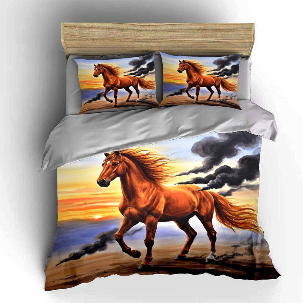 Fiery Gallop At Dusk. Bedding Sets Duvet Covers Pillowcases(1* Duvet Cover 2* Pillowcases Without Duvet Insert)