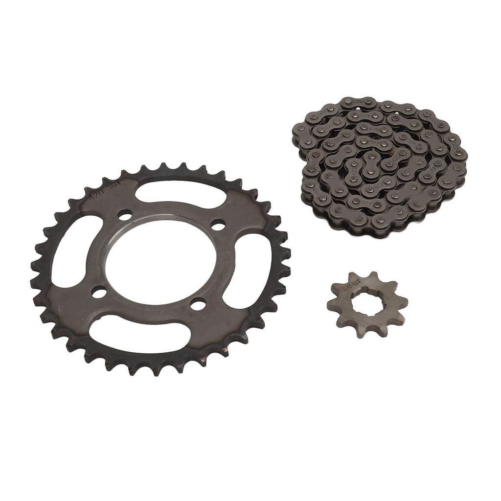 420 Chain Sprocket Set Steel 10T Front Motor Sprocket 36T Rear Chain Wheel Sprocket with 60 Link Drive Chain for DIY