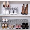 Telescopic Plastic Shoe and Slipper Rack for Space-Saving Storage In Kitchen, Living Room, Dorm, or Household.