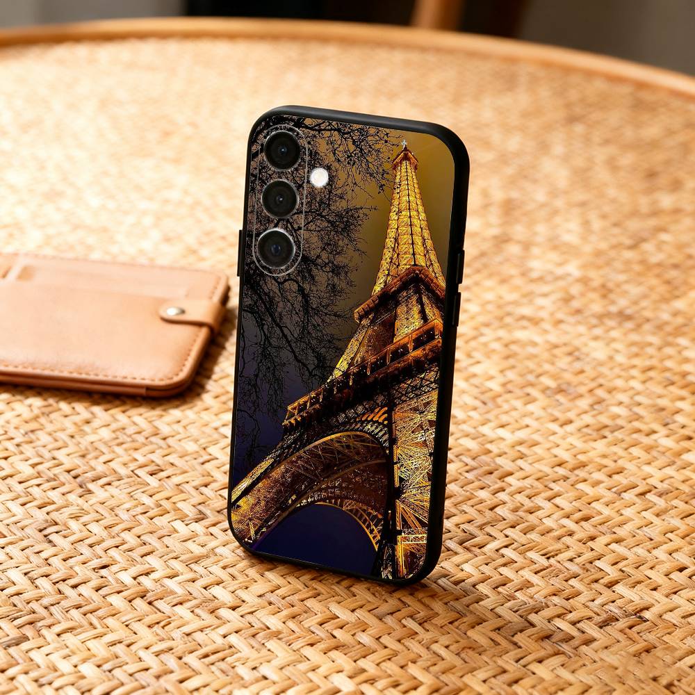 Paris Eiffel Tower Romantic Landmar  Phone Case For Samsung  A73,A21s,A22,A31,A32,A52,A53,A71,A80,Soft Black Shell