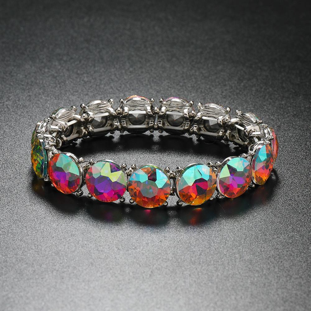 Waterdrum Unique Geometric Bangle With Rhinestones For Trendy Accessories Female