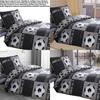 Cartoon Football Bedding Set With Satin Weave For Kids Room Sleep Comfort