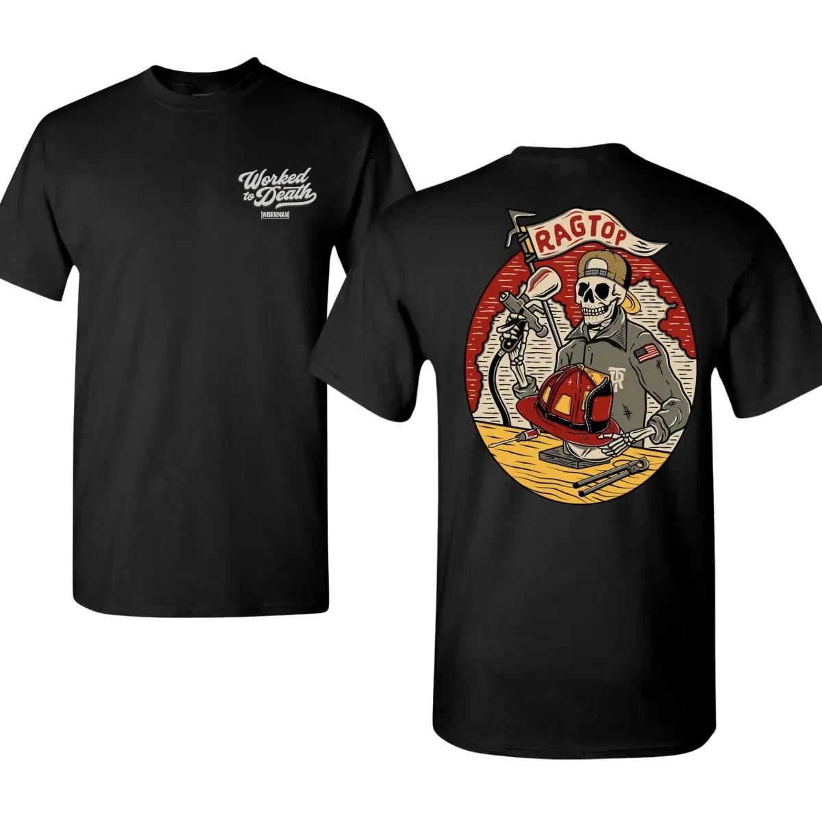 Firefighter Skull Shirt, Ragtop Fire Co Firefighter Graphic Tee, Firefighter S