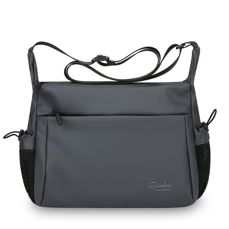 Solid Color Crossbody Bag Men's Large Capacity Shoulder Bag Commuter Briefcase