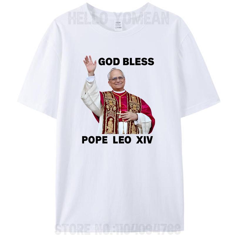 God Bless Pope LEO XIV Tee Gifts Unisex Women Men's Cotton T-Shirt Tops