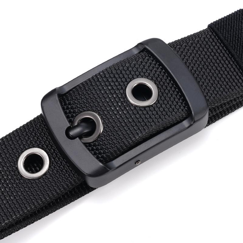 Rotating Pin Buckle Men's Belt Outdoor Tactical Nylon Canvas Belt Wear Jeans Casual Versatile Belt
