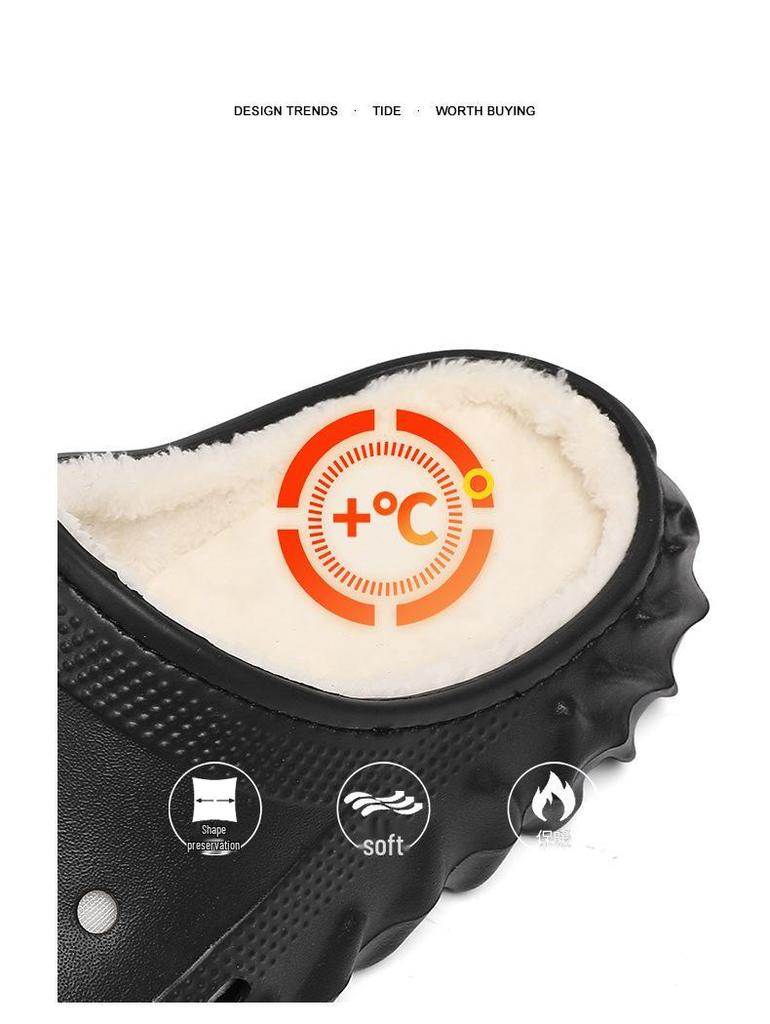 2025 Winter Fleece-Lined Closed-Toe Shoes - Warm, Thick Cotton Slippers for Couples