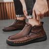 Plus Size 39-48 Men's High-top Casual Shoes Handmade Shoes Casual Sneakers