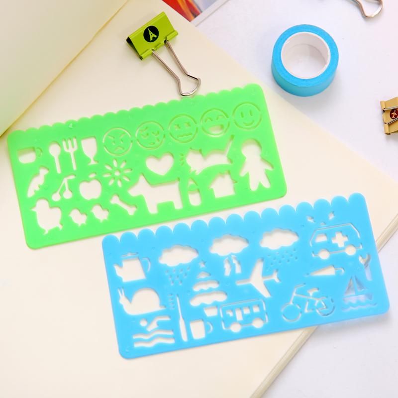 4 Pcs/set Cartoon Children's Sketch Drawing Supplies Ruler Student Stationery School Supplies Drawing Tool Art Drawing Template