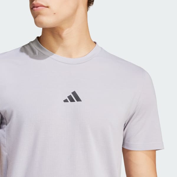 Adidas Solid Color Brand Logo Printed Round Neck Pullover Short Sleeve T-Shirt Men Tops Gray IX9147