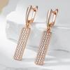 Brincos de pingente quadrado de zircônia totalmente pavimentada, textura suave, acessórios de personalidade feminina, joias de casamento