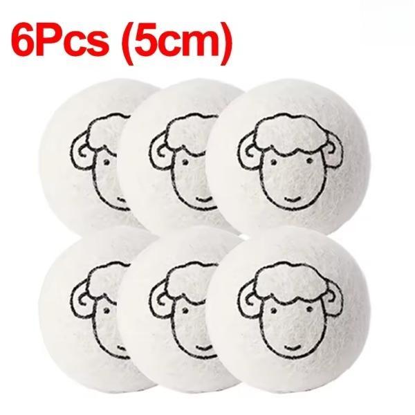 6Pcs Wool Dryer Balls Reusable Laundry Balls Home Washing Clothes Softener Anti-Entanglement Drying Balls Washing Accessories