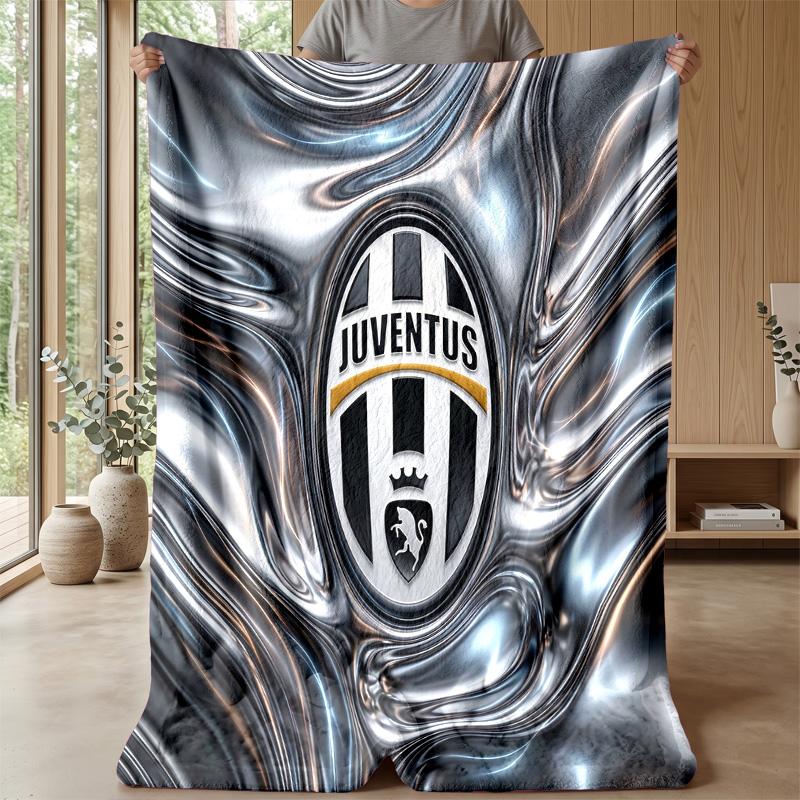 Juventus FC Themen-Decke Weiche Flanell-Decke Plüsch-Überwurf Gemütliche Sofa-Bett-Decke für Wohnkultur