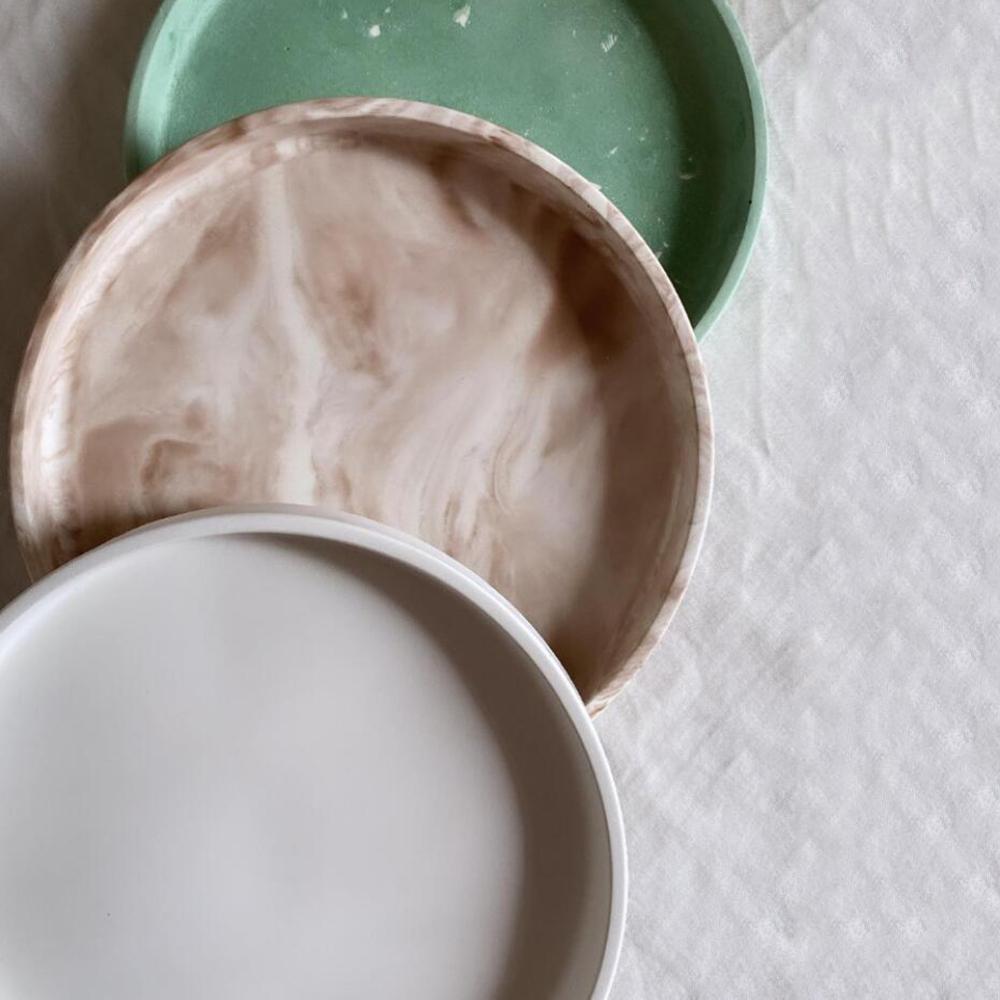 Large Round Tray Silicone Molds DIY Handmade Plaster Cement Concrete Square Storage Plate Mould Home Decoration Crafts