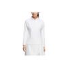 Adidas Solid Color Letter Print Striped Button Long Sleeve Polo Shirt Women tops White HG1691