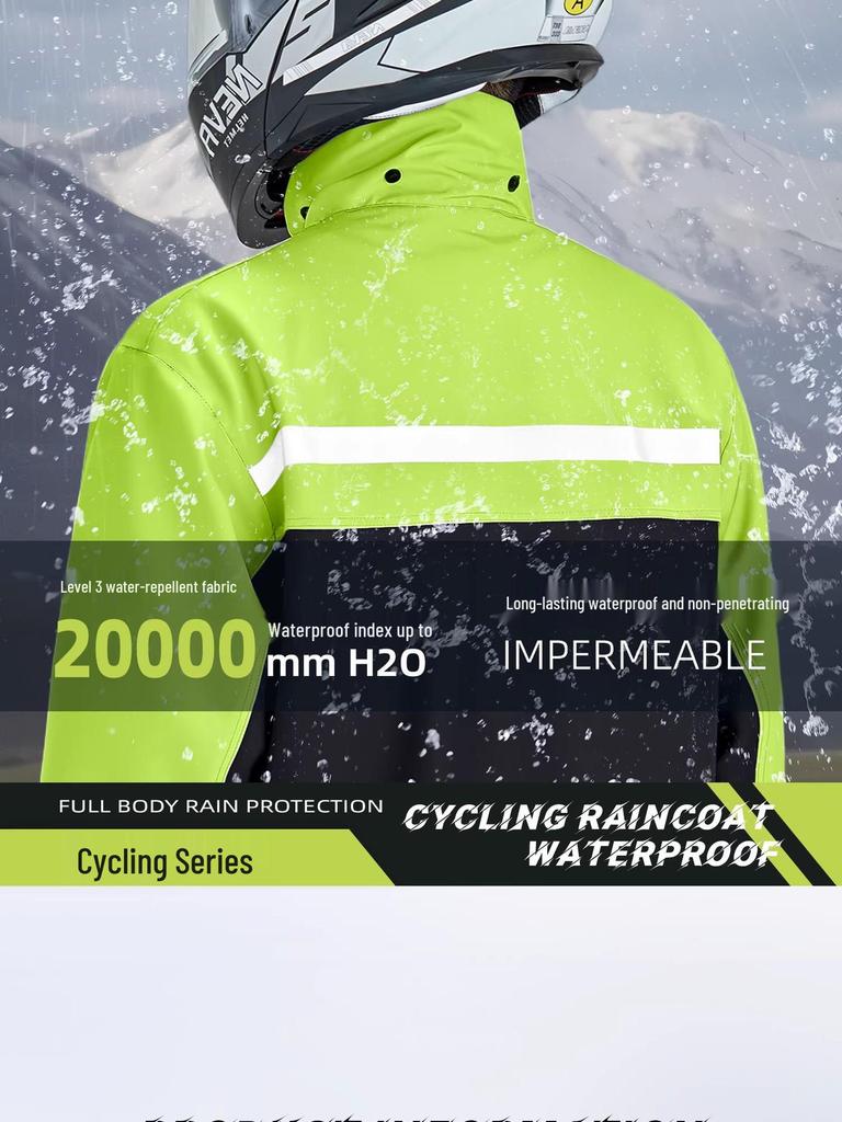 Stormproof Split Raincoat for Adult Delivery Riders - Waterproof Motorcycle & Electric Scooter Outerwear