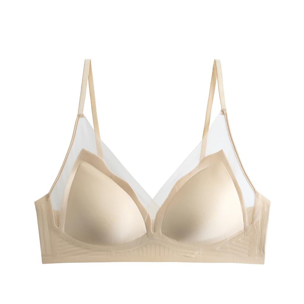 Triangle cup breathable and seamless, comfortable gathering, anti-sagging, non-steel ring breasted bra