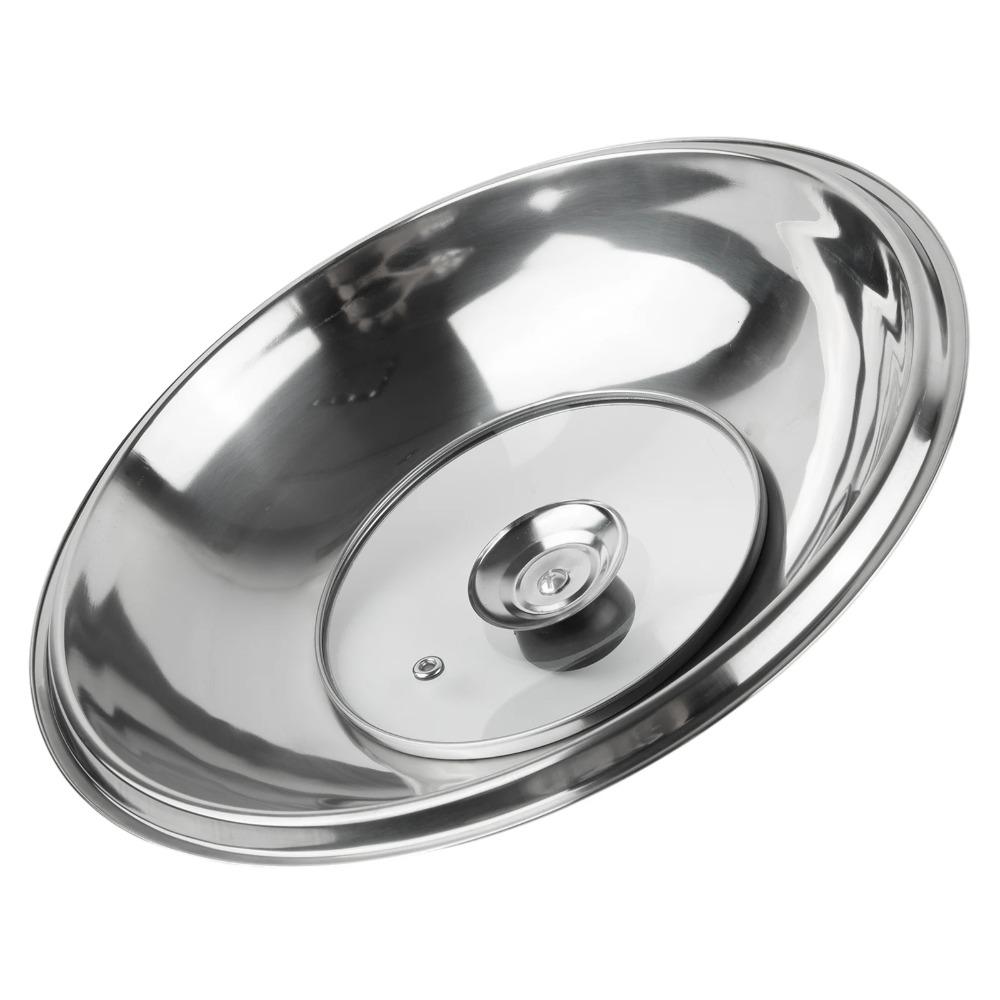 Universal Stainless Steel Visible Pot Lid 28/30/32/34/36/38CM Frying Pan Lid Wok Cover  Restaurant