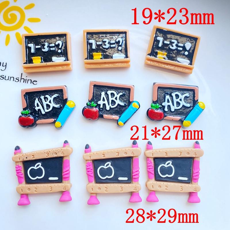 

10Pcs New Cute Mini Hand Drawn Blackboard Series Resin Flatback Cabochon Scrapbook Kawaii Embellishments Accessories