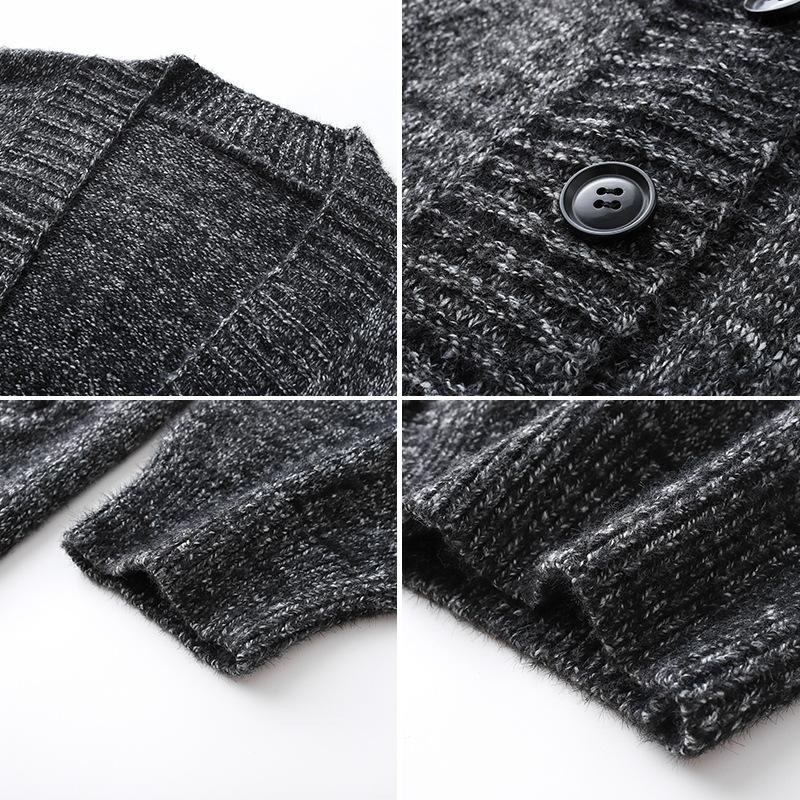 Men's Autumn and Winter Versatile Loose V-Neck Cardigan Knitted Sweater Men's Thread Jacket