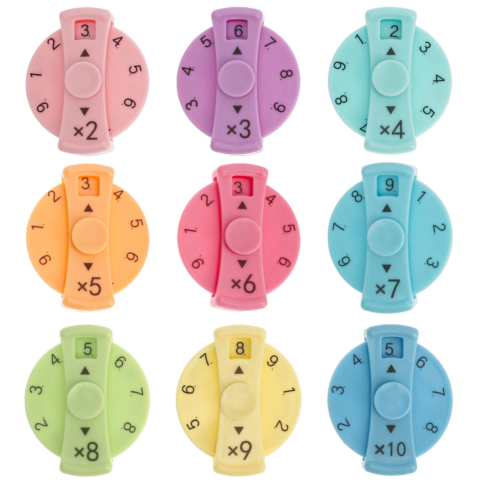 9Pcs Math Fact Spinner Plastic Math Spinner Lightweight Add Subtract or Multiplication Division Spinners Early Math Learning
