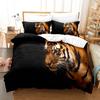 3D Fierce Beast Bedding Set Tiger Print Duvet Cover Pillowcase 2/3 Pieces AU180 * 210 Full Size Soft Zippered Home Textile