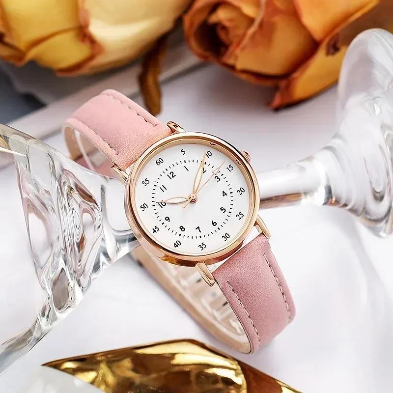 Women's Simple Vintage Watches for Women Dial Wristwatch Leather Strap High Quality Ladies Casual Bracelet Watches